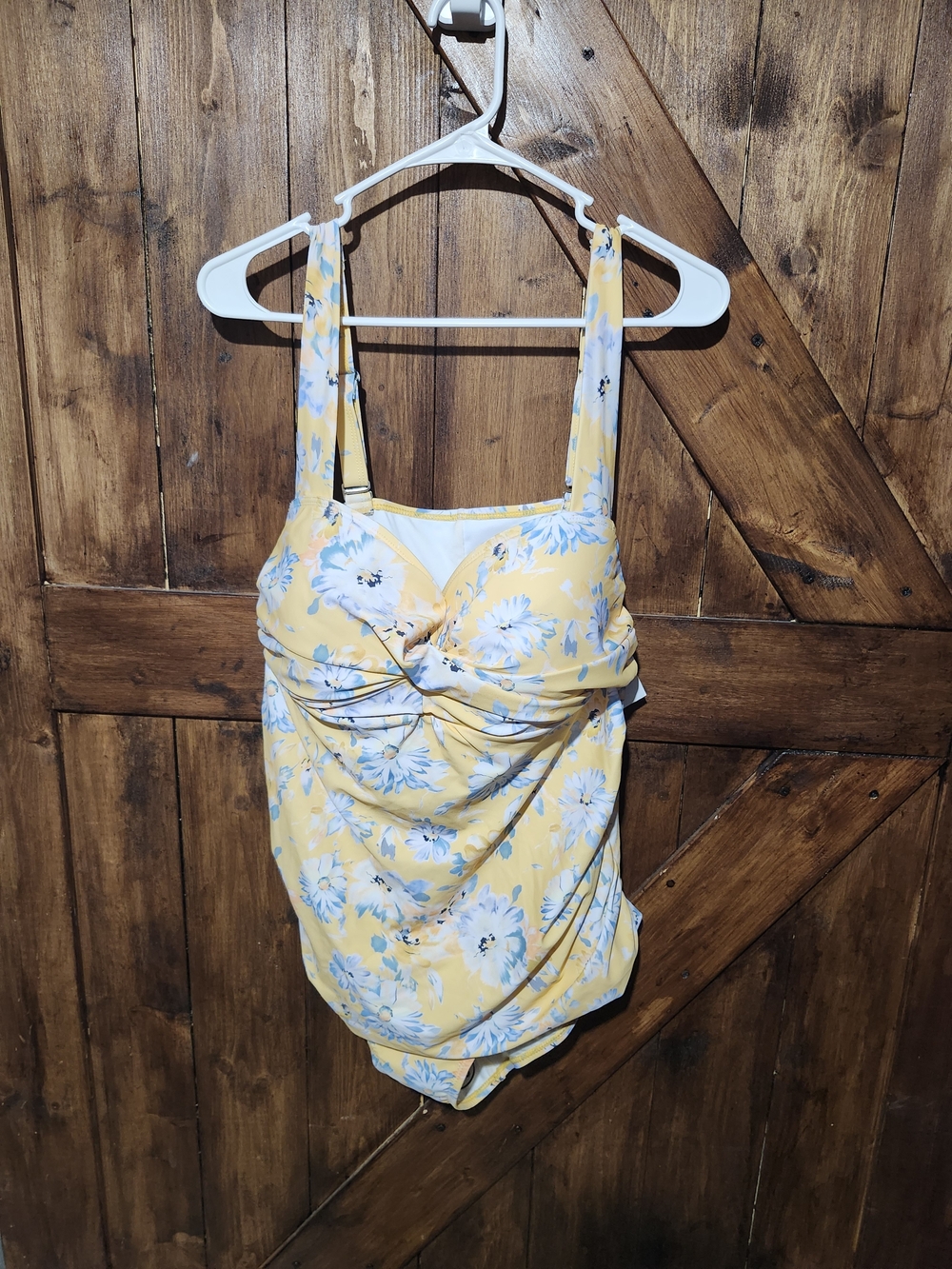 Apricot Floral One-Piece Swimsuit 4X NWT